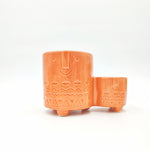 Cache pot 2 en 1 céramique, couleur saumon monjungle