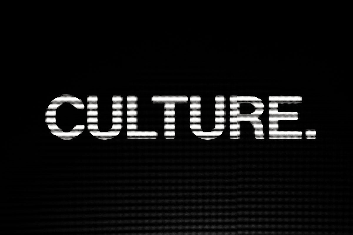 a black background with the word culture written in white