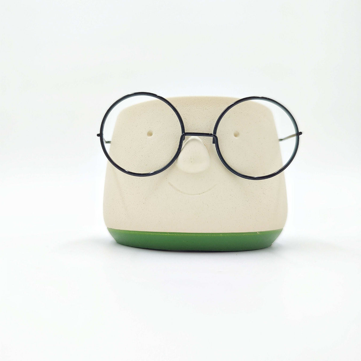 Cache pot lunettes vert olive monjungle
