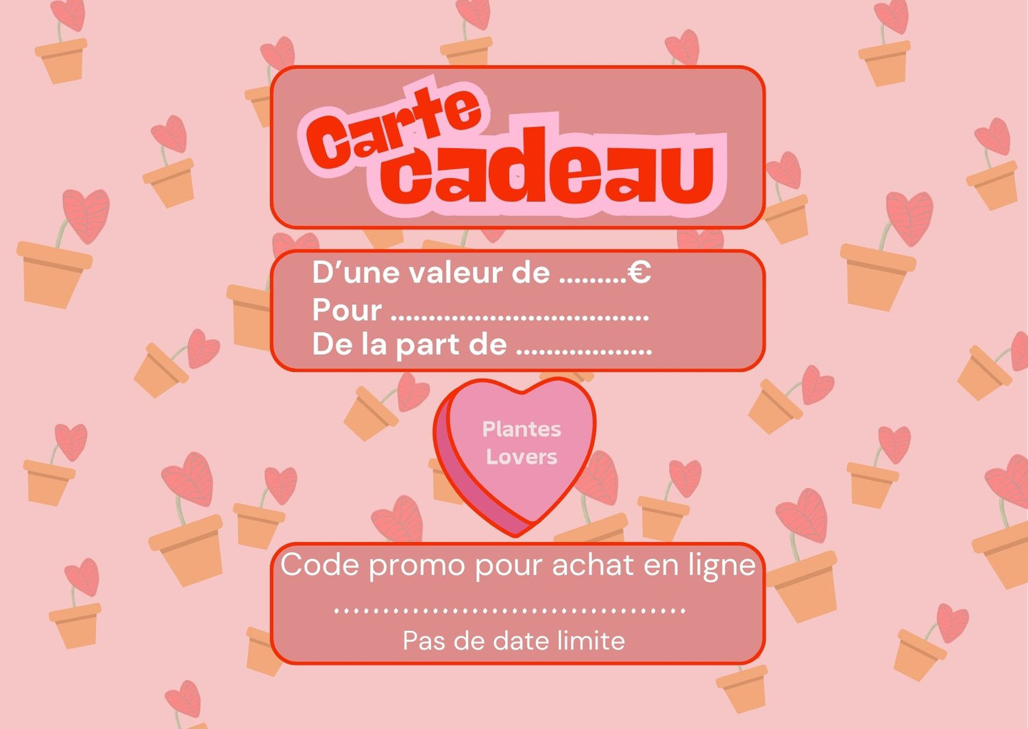 Carte Cadeau Saint-Valentin - MONJUNGLE