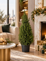 Picea glauca Conica 110 cm dans un salon de luxe pour Noël – visuel d’ambiance illustratif