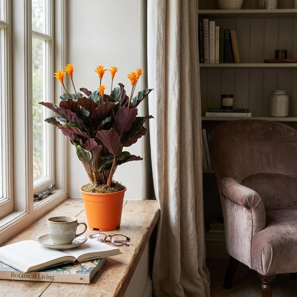 Calathea crocata – Plante à fleurs orange | Pot 14 cm